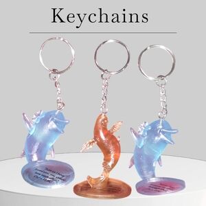 Happy Waving Dolphin Keychain